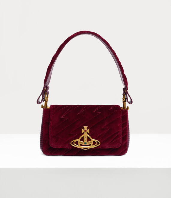 Vivienne Westwood Hazel Quilted Medium Handbag in BURGUNDY